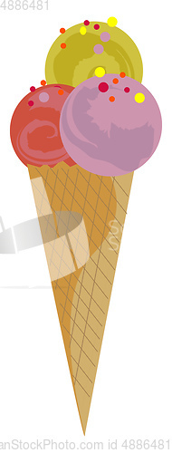Image of Icecream with different fruits illustration vector on white back