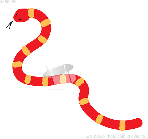 Image of Red snake illustration vector on white background 