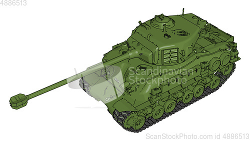 Image of 3D vector illustration on white background of a green military t