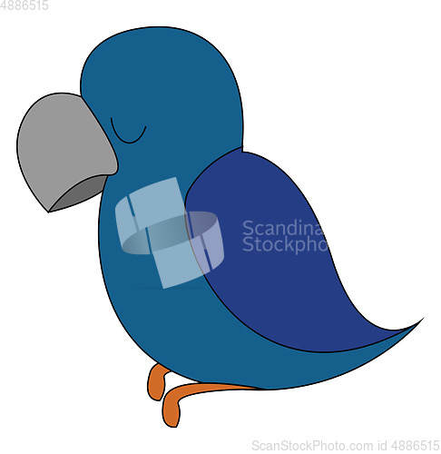 Image of A blue parrot vector or color illustration