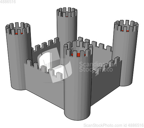 Image of Small open castle vector or color illustration