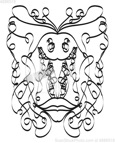 Image of Masked lady vector or color illustration