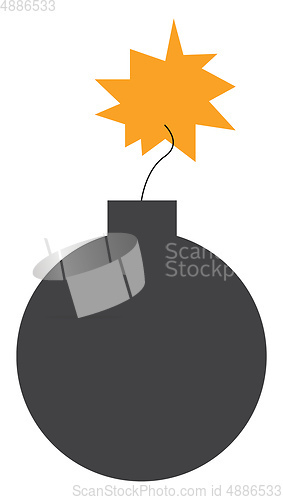 Image of Explosive bomb string on fire vector or color illustration