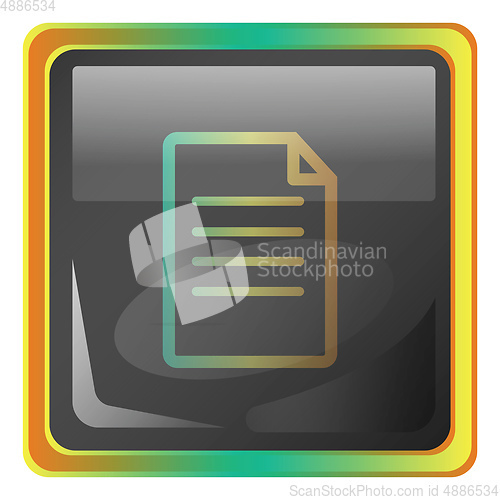 Image of Notes grey square vector icon illustration with yellow and green