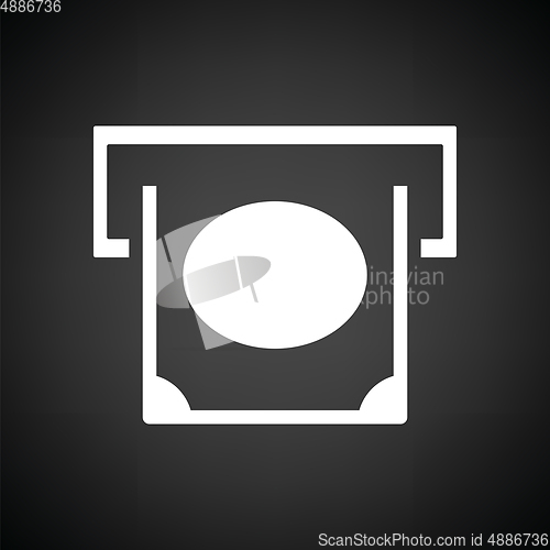 Image of Banknote sliding from atm slot icon