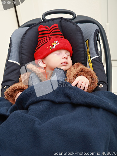 Image of Baby in car seat