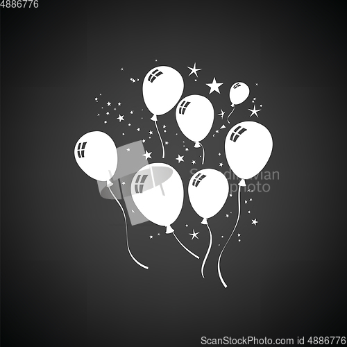 Image of Party balloons and stars icon