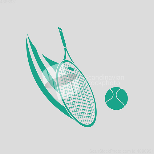 Image of Tennis racket hitting a ball icon
