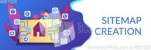 Image of Sitemap creation concept banner header