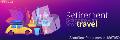 Image of Retirement travel concept banner header