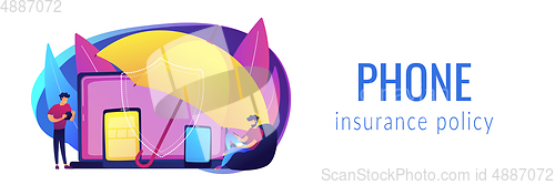 Image of Electronic device insurance concept banner header.