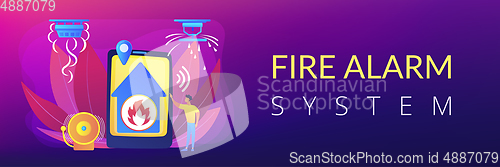 Image of Fire alarm system concept banner header.