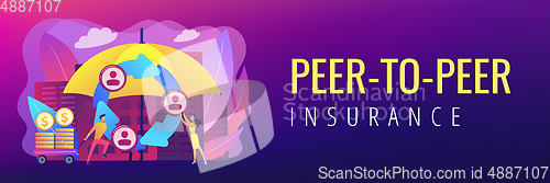 Image of Peer-to-Peer insurance concept banner header.