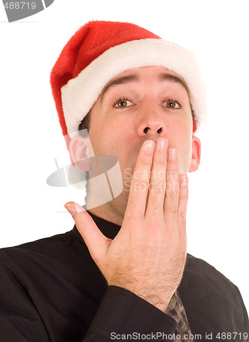 Image of Tired Christmas Businessman