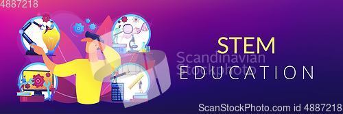 Image of STEM education concept banner header