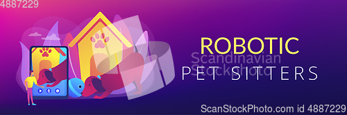 Image of Robotic pet sitters concept banner header