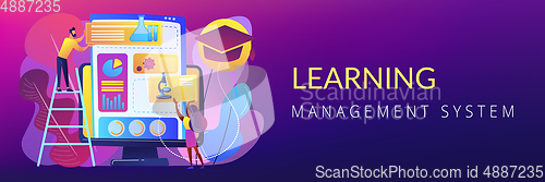 Image of Learning management system concept banner header.