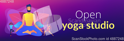 Image of Yoga school concept banner header.