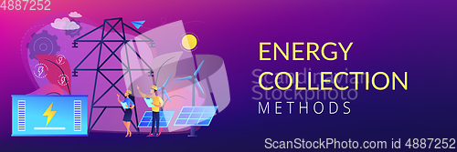 Image of Energy storage concept banner header.