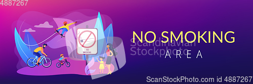 Image of Smoke free zone concept banner header