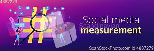 Image of Social network monitoring concept banner header