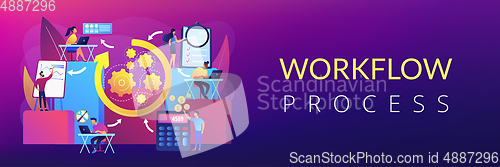 Image of Workflow processes concept banner header.