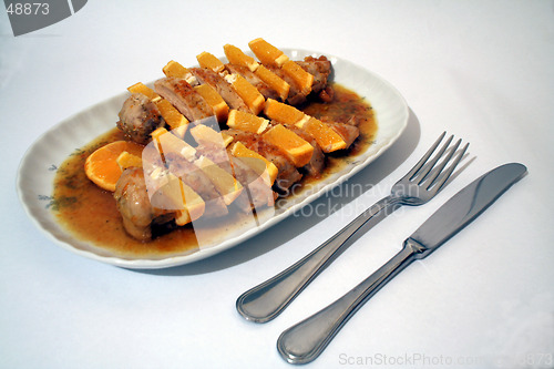 Image of Chicken with slices of orange
