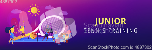 Image of Tennis camp concept banner header.