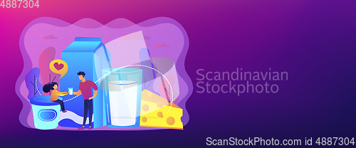 Image of Dairy products concept banner header.