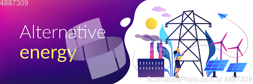 Image of Alternative energy concept banner header.