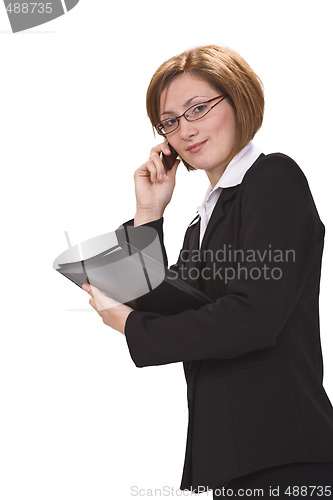 Image of Busy businesswoman