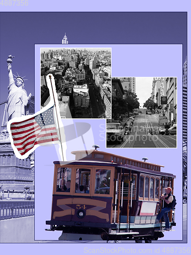 Image of Modern design. Contemporary art collage.