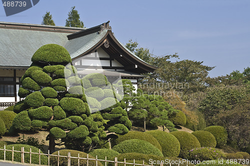 Image of Japanese garden and temple