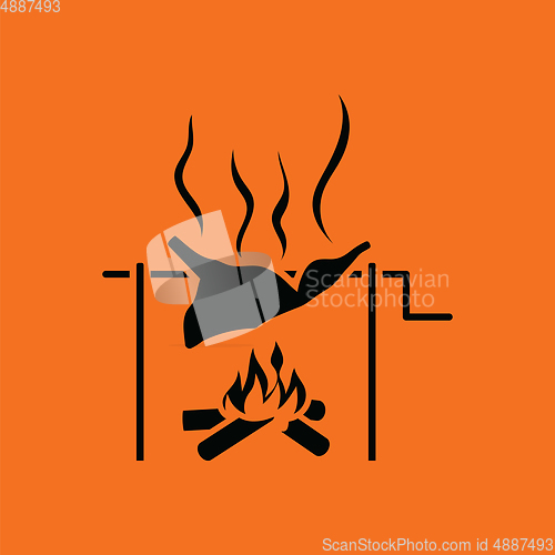 Image of Roasting meat on fire icon