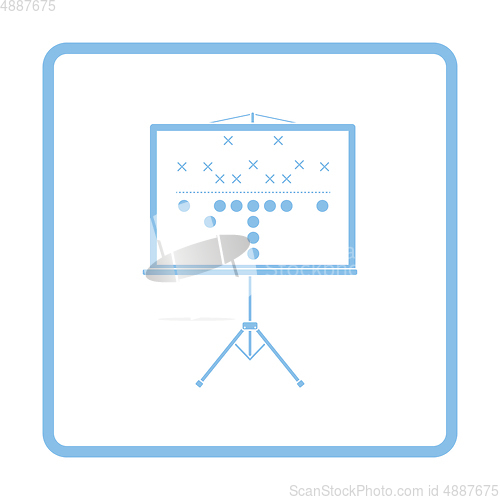 Image of American football game plan stand icon