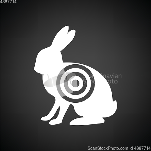 Image of Hare silhouette with target  icon