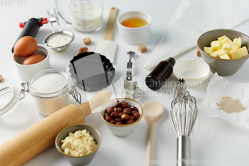 Image of cooking ingredients and kitchen tools for baking