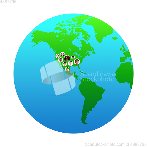 Image of World global cartography - Earth international concept, connecting people all around the world