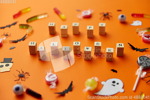 Image of trick or treat letters and halloween sweets