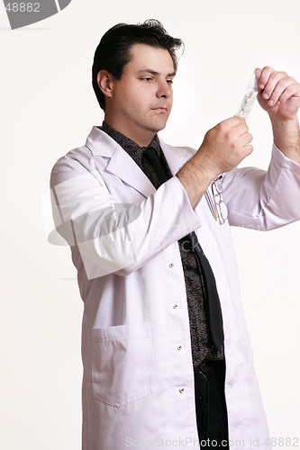 Image of Doctor with saline solution