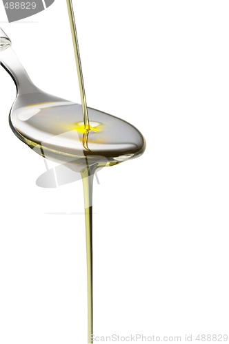 Image of olive oil on a spoon