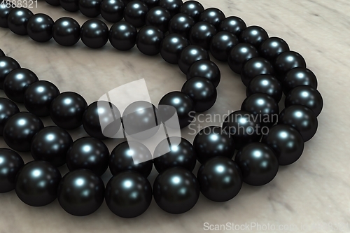 Image of Black pearl three-strand necklace