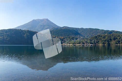 Image of Mount Kirishima and lake