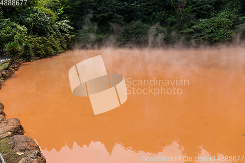 Image of Blood pond hell in Beppu of Japan