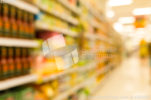 Image of Supermarket blur background with bokeh
