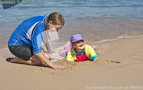Image of buried at the beach