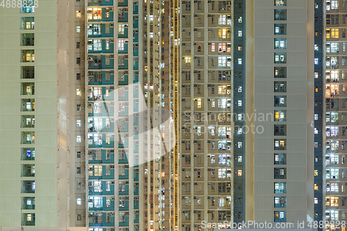 Image of Building facade at night