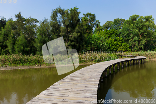 Image of Wooden bridge in the park