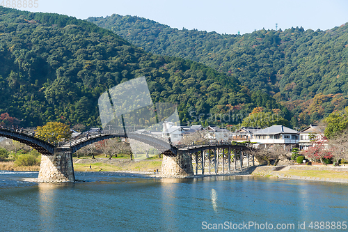 Image of Wooden Kintai Bridge in Japan