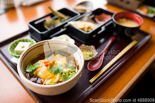 Image of Tofu set in japanese restaurant